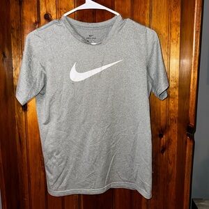 Nike youth grey and white‎ logo tee